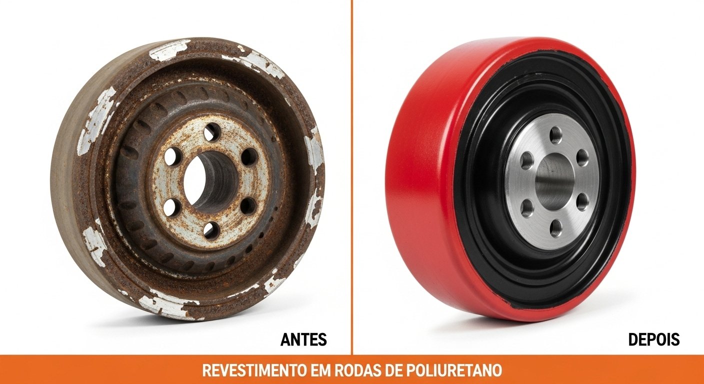 revestimento de rodas para empilhadeiras e paleteiras